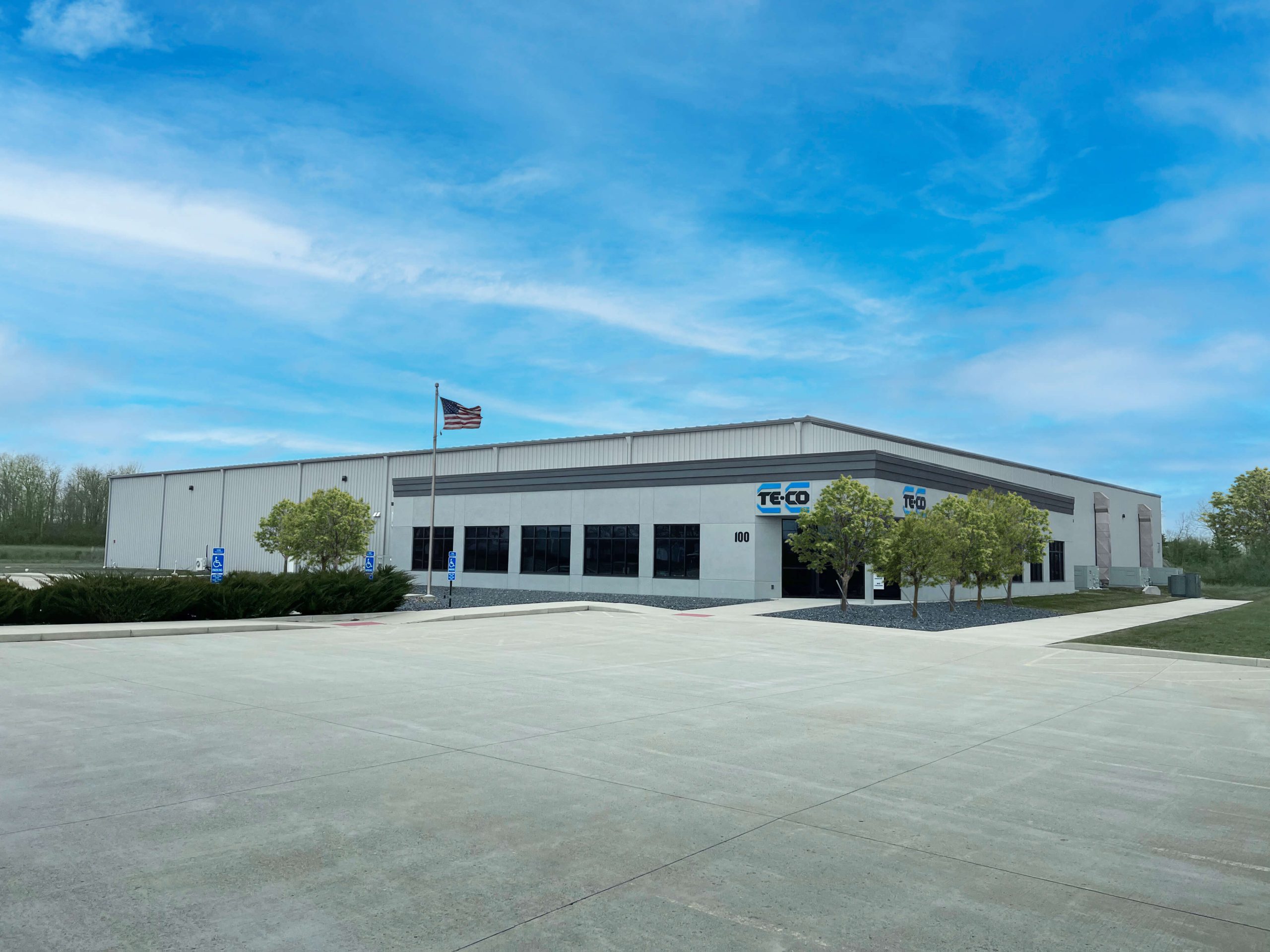 a large building with the word TE-CO on it