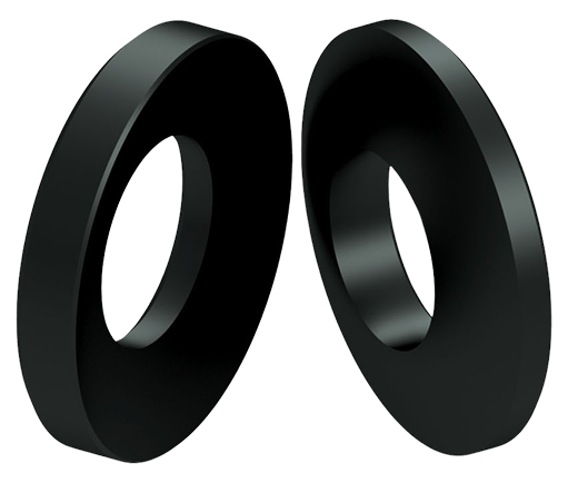 two black rings with holes in them on a white background