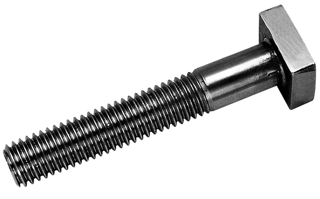 a close up of a square head bolt on a white background