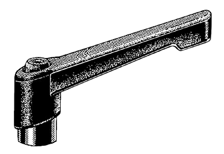 a black and white drawing of a handle on a white background