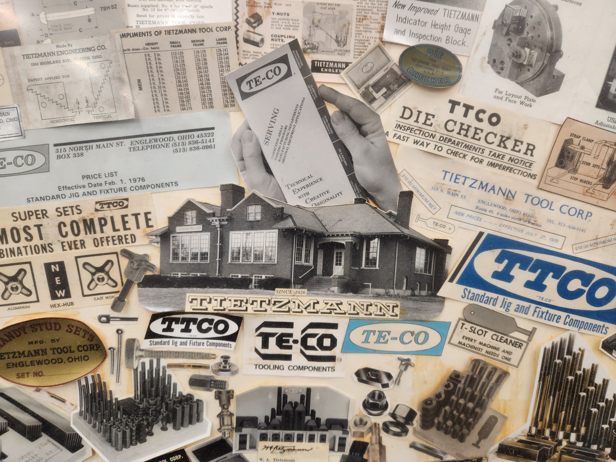 a collage of old advertisements for TE-CO