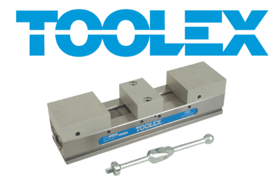a toolex logo with a tool on a white background